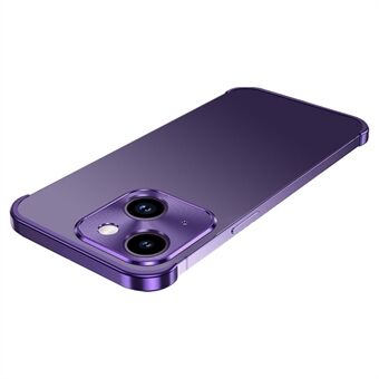 For iPhone 14 Plus rammeløs støtfanger mobiltelefondeksel Aluminiumslegering Glass Lens Guard Phone Shell Case