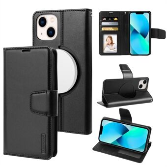 HANMAN Mini Series Lommebok telefonveske for iPhone 14 Plus , Stand PU-skinndeksel kompatibel med MagSafe