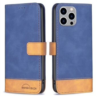 BINFEN COLOR BF Leather Case Series-7 for iPhone 14 Pro Max 6,7 tommer, Style 11 PU Leather Matte Telefondeksel Farge Spleising Lommebokstativ Stand etui