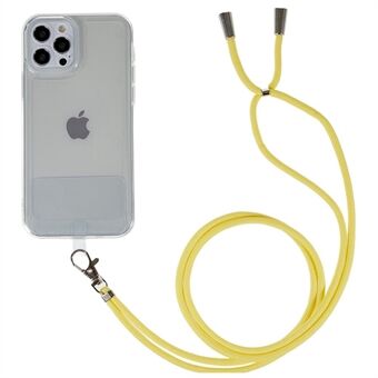 For iPhone 14 Pro Max 6,7 tommer Scratch beskyttelsesveske Myk TPU Klart telefondeksel med lang snor