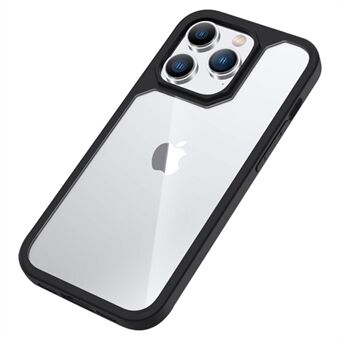 For iPhone 14 Pro Max 6,7 tommers Push-pull Dust Plug Phone Case Anti-fingeravtrykk Matt TPU + Akryl Hybrid Phone Back Shell