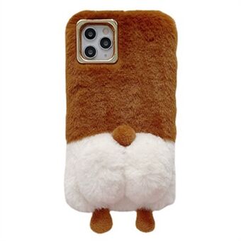For iPhone 14 Pro Max Fluffy Phone Deksel Varm Plysj+TPU Soft Phone Shell Cover