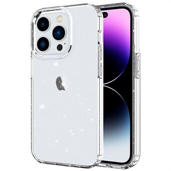 GW18 For iPhone 14 Pro Max Glitter Powder Transparent TPU-deksel Anti- Scratch Anti-drop telefon bakdeksel