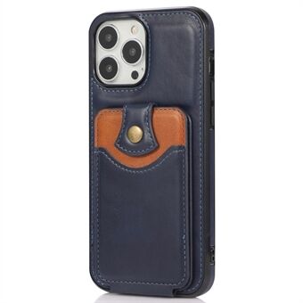 For iPhone 14 Pro Max Classic stil PU-skinn telefonveske Kickstand vertikalt flipkort lommedesign Støtsikkert telefondeksel