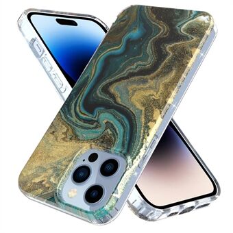For iPhone 14 Pro Max GW18 Støtsikkert telefondeksel IMD marmormønster PC+TPU beskyttende mobiltelefondeksel