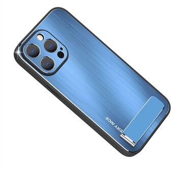 For iPhone 14 Pro Max Kickstand børstet telefondeksel TPU + aluminiumslegering støtsikkert hybriddeksel