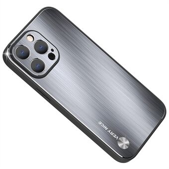 Hardt børstet mobiltelefondeksel for iPhone 14 Pro Max, TPU+aluminiumslegering bakside telefondeksel
