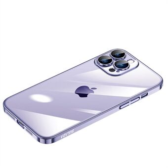 SULADA JINGJIA-serien for iPhone 14 Pro Max herdet glass Kameralinsebeskyttelse Telefonveske Hard PC Galvaniseringsramme Støtsikkert klart deksel