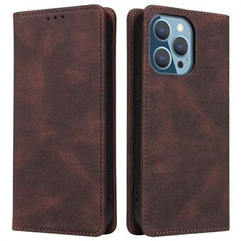 For iPhone 14 Pro Max Ultra Slim Magnetic Phone Flip Cover Fallsikkert Stand lommebok PU-lær mobiltelefonveske