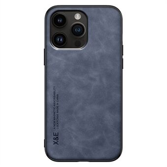 X&E Sklisikkert telefondeksel for iPhone 14 Pro Max, hudberøringsfølelse PU-skinn + TPU + PC-mobiltelefondeksel med innebygd metallplate