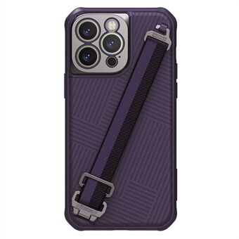 NILLKIN Strap Case for iPhone 14 Pro Max, TPU+PC Anti-drop Case Stripe Design Beskyttende bakdeksel