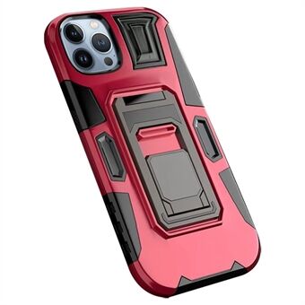 Fallsikkert mobiltelefondeksel for iPhone 14 Pro Max Scratch TPU + PC-telefonveske Kickstand Innebygd magnetisk metallplate