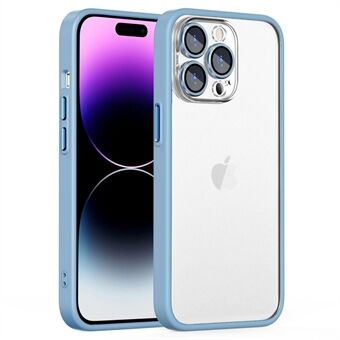For iPhone 14 Pro Max Metal Ring Glass Lens Protector Telefonveske Hard PC TPU Ramme Beskyttelsesdeksel