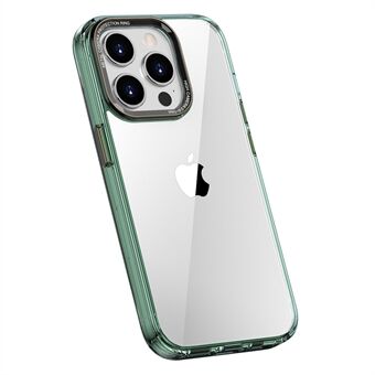 Ming-seriens telefondeksel for iPhone 14 Pro Max, anti-fall gjennomsiktig mobiltelefon bakdeksel med metalllinseramme