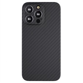 For iPhone 14 Pro Max mobiltelefon beskyttelsesdeksel, presis utskjæring karbonfibertekstur Aramidfiber bakdeksel - matt svart