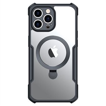 XUNDD For iPhone 14 Pro Max Magnetisk telefondeksel Klar akryl+TPU telefondeksel med stativ