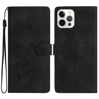 For iPhone 14 Pro Max Flower Imprint Telefondeksel PU Leather Wallet Stand