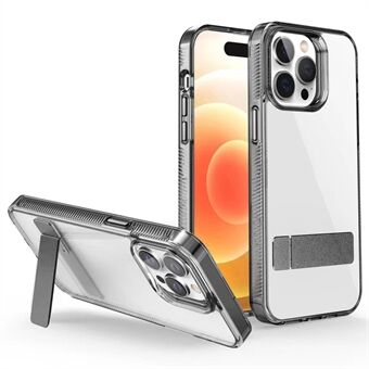 Style G for iPhone 14 Pro Max TPU + akryltelefondeksel Gjennomsiktig telefondeksel med støtteben