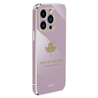 Maple Leaf elektrobelagt deksel til iPhone 14 Pro Max Straight Edge Glossy TPU telefondeksel