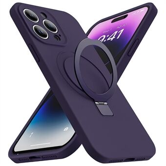 For iPhone 14 Pro Max Kompatibel med MagSafe Phone Case Flytende silikondeksel med Kickstand Design