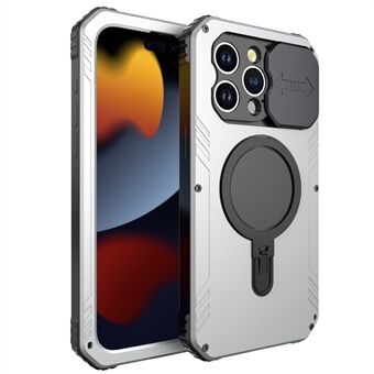 Metall+Silikon kamerakjelers telefonetui for iPhone 15, støtsikker deksel kompatibel med MagSafe med herdet glassfilm.