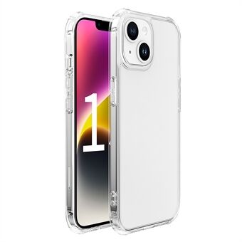 LEEU DESIGN For iPhone 15 Herdet glass + TPU-telefondeksel 6D Stereo-lydhull Gjennomsiktig omslag