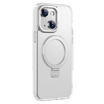 X-LEVEL Anti-Fall telefondeksel for iPhone 15 med metallramme for linse + TPU + PC stativdeksel kompatibelt med MagSafe