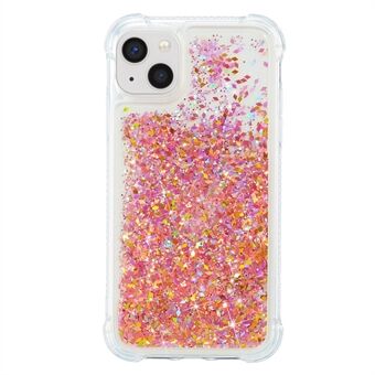 For iPhone 15 Quicksand Glitter Sequins Telefonfutteral TPU Slagfast Bakdeksel