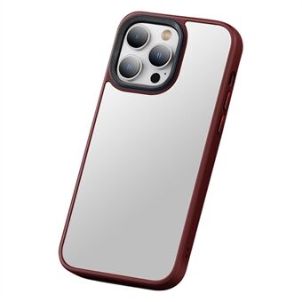 Skin-Touch Matte Telefondeksel for iPhone 15 Slank PC+TPU Telefondeksel Metallobjektivramme Støtsikker Deksle