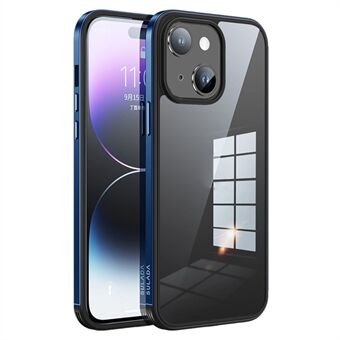SULADA Minrui-serien for iPhone 15 med metallramme, TPU+herdet glass telefonbeskyttelse, elektroplettert klar sak.