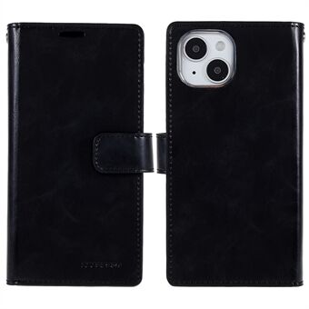 MERCURY GOOSPERY Mansoor-serien for iPhone 15 PU-skinn lommebokdeksel Full beskyttelse telefondeksel
