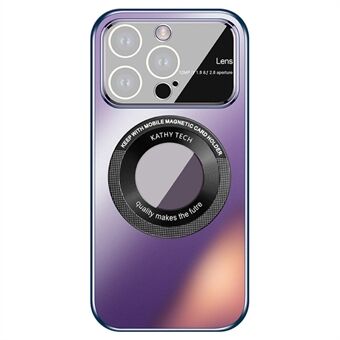 VOERO Kompatibel med MagSafe-telefondeksel for iPhone 15 AG Nano(glanset) Frosted Logo View PC etui med glasslinsefilm.