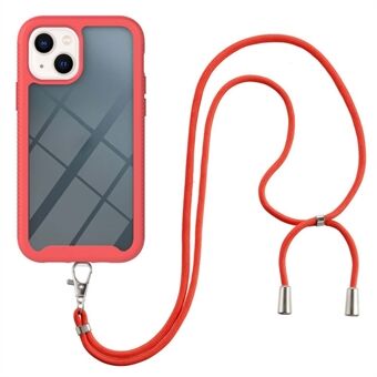 YB PC-serien 4 for iPhone 15 Plus Anti-drop mobilsak PC+TPU anti-riper dekke med snor