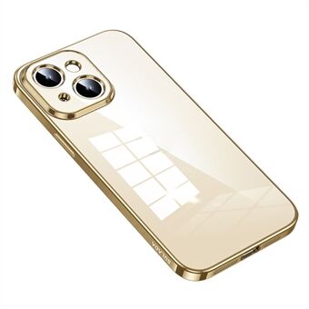 SULADA For iPhone 15 Plus Bump Proof Elektroplaterende Rett Kant Klar Telefonveske TPU Deksel