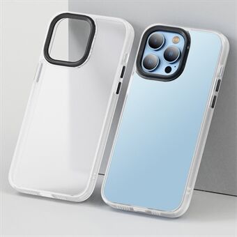 For iPhone 15 Plus Skin-touch PC+TPU Etui Fire hjørner Airbag Gjennomsiktig Matt Telefondeksel