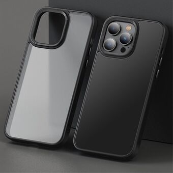 For iPhone 15 Plus Skin-touch PC+TPU Case Fire hjørner airbag transparent matt telefondeksel.