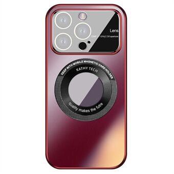 VOERO AG Nano Frostet Bakdeksel for iPhone 15 Plus Logo Visning PC-telefondeksel med Glasslinsefilm Kompatibel med MagSafe
