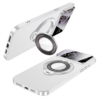 VOERO Anti-Drop Hard PC-etui for iPhone 15 Plus, gummibelagt stativdeksel kompatibelt med MagSafe