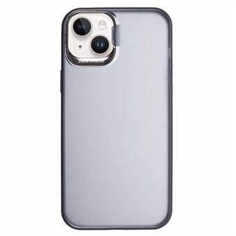 For iPhone 15 Plus Matte Non-Slip-telefondekselet objektivrammekunder PC + TPU Hybrid Case