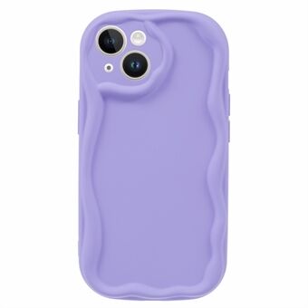 For iPhone 15 Plus oske gummirisert Candy farge mykt TPU beskyttende telefondeksel