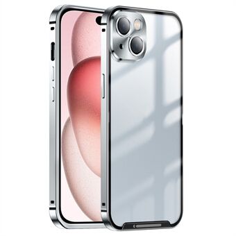 For iPhone 15 Plus Matt Etui Anti-Riper Aluminiumsramme Telefondeksel med Linsebeskytter