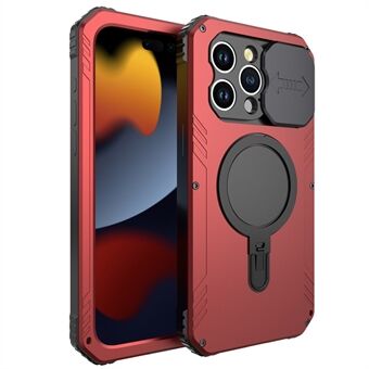 Magnetisk hengende tak metall + silikon deksel for iPhone 15 Pro kamera glidebryter, temperert glassfilm deksel kompatibel med MagSafe.