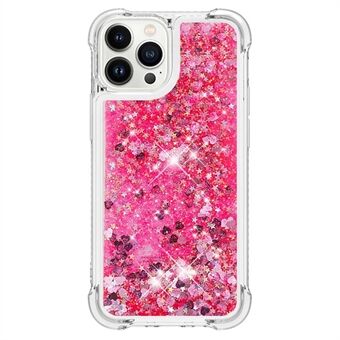 YB Quicksand-serie1 til iPhone 15 Pro Glitter Flytende Deksel Forsterkede hjørner Mykt TPU-telefondeksel