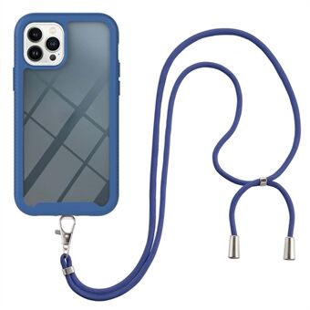 YB PC-serie-4 Telefonveske for iPhone 15 Pro, PC + TPU støtsikker bakdeksel med snor