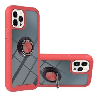 YB PC-serien 5 for iPhone 15 Pro Ring Kickstand Phone Case PC+TPU Anti-drop Cover