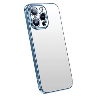 Beskyttende TPU-deksel for iPhone 15 Pro, elektroplaterende, ripebestandig telefondeksel, AG-matte telefondeksel.