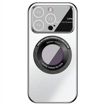 VOERO Kompatibel med MagSafe PC-etui for iPhone 15 Pro AG Nano Frostet Logo Visningstelefondeksel med glasslinsefilm.