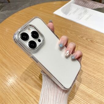 For iPhone 15 Pro-telefondeksel TPU+PC Klar telefonveske med gnistrende kameraramme