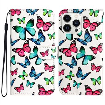 For iPhone 15 Pro Max Wallet PU Leather Stand Case Pattern Printing Anti-scratch Phone Cover: 
For iPhone 15 Pro Max Lommebok PU Lær Støtte Etui Mønstertrykk Antiripe Telefonveske