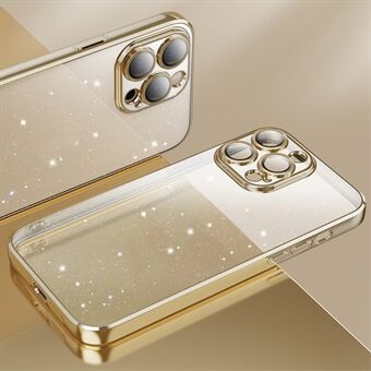X-LEVEL For iPhone 15 Pro Max bakdeksel Glitterpulver Anti-riper Gjennomsiktig TPU-telefondeksel